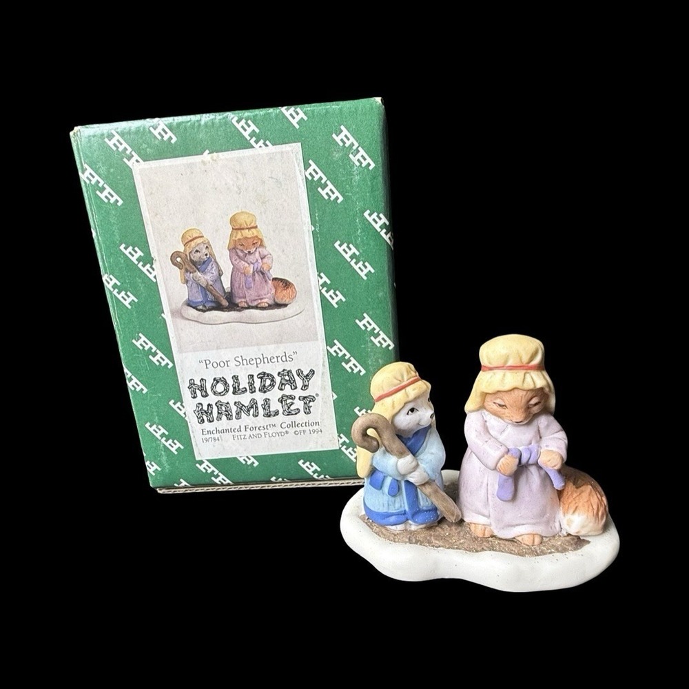 Fitz‎ & Floyd Enchanted Forest Holiday Hamlet Poor Shepherds Figurine 1994